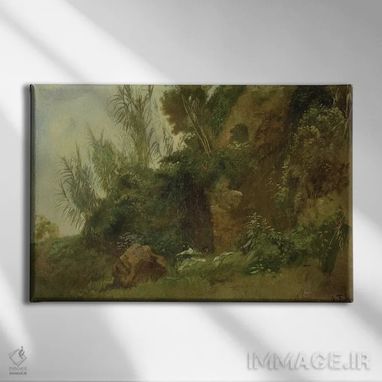 تابلو مطالعه منظره در حمامهای کاراکالا (رم) اثر انسلْم فوئرباخ (نقاش آلمانی) - نمای روبهرو روی دیوار