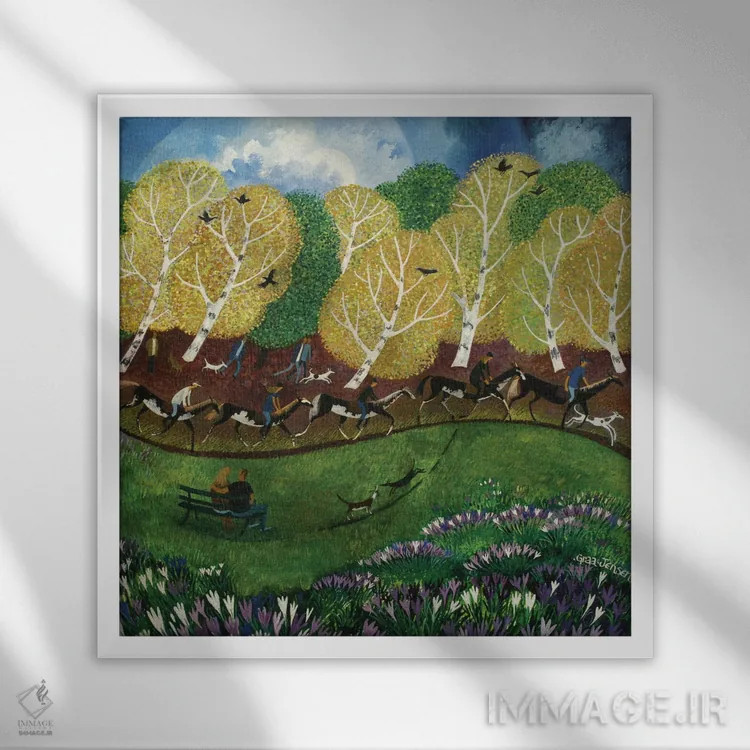 تابلو ویمبلدون کامن (پارک عمومی لندن)، ۲۰۱۳ اثر لیزا گرا یِنسن - نمای قابدار سفید