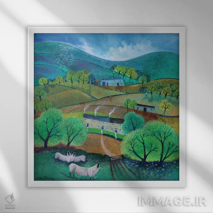 تابلو درههای یورکشایر، ۲۰۱۶ (انگلستان) اثر لیزا گرا یِنسن - نمای قابدار سفید