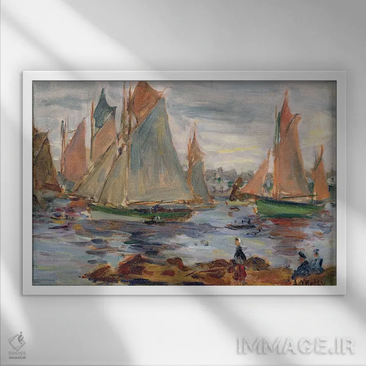 تابلو بندر کنکارنو (فرانسه) اثر آلویسیوس سی. اوکلی - نمای قابدار سفید