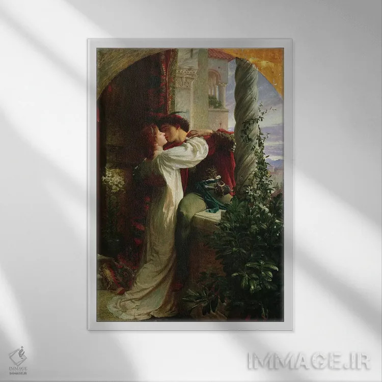 تابلو رومئو و ژولیت، ۱۸۸۴ اثر سر فرانک دیکسی (نقاش و تصویرگر بریتانیایی) - نمای قابدار سفید