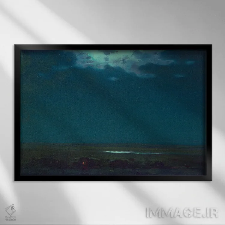 تابلو شب اوکراینی اثر آرکیپ ایوانوویچ کوئینجی (نقاش روسی) - نمای قابدار مشکی