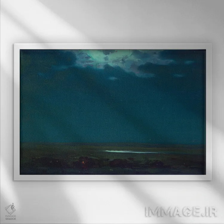 تابلو شب اوکراینی اثر آرکیپ ایوانوویچ کوئینجی (نقاش روسی) - نمای قابدار سفید