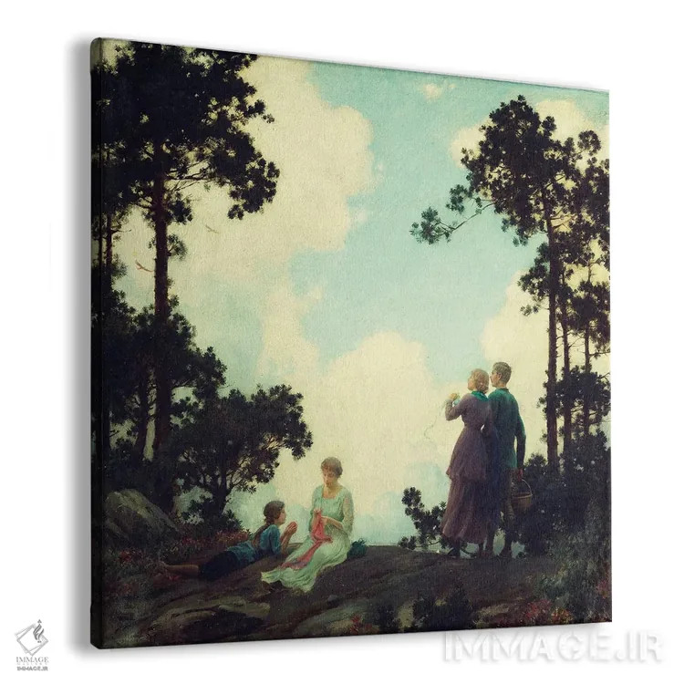 تابلو زیر درختان کاج، ۱۹۱۶ اثر چارلز کورتنی کوران (نقاش آمریکایی) - نمای پرسپکتیو محصول