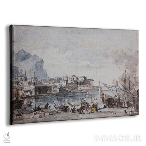 تابلو نمایی از بندر پالرمو، ۱۷۷۷ (ایتالیا) اثر آنری اوژن اوگوستین لو سیدانر - نمای پرسپکتیو محصول