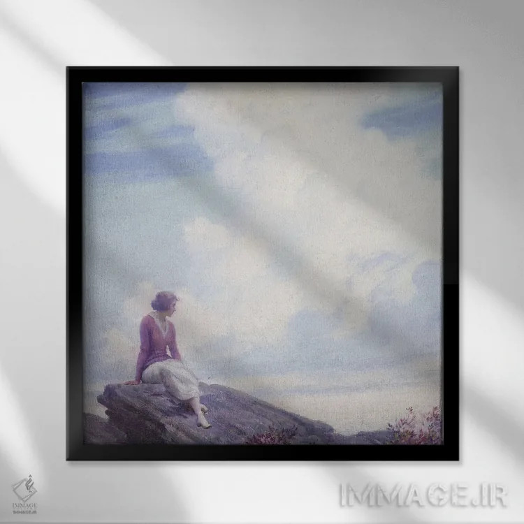 تابلو ابر صورتی، ۱۹۲۵ اثر چارلز کورتنی کوران (نقاش آمریکایی) - نمای قابدار مشکی