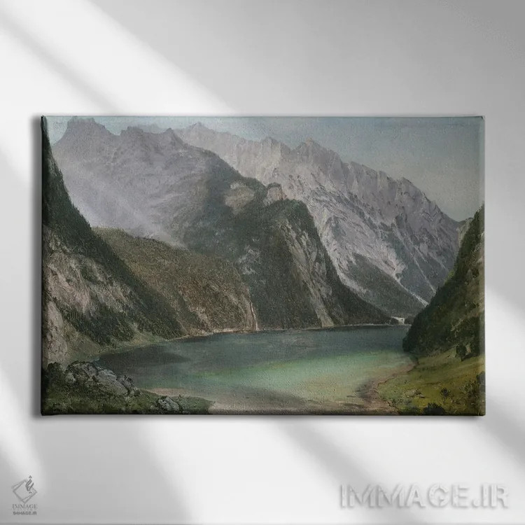 تابلو دریاچه آلبی (کوهستان آلپ) اثر فردریک ادوین چرچ (نقاش آمریکایی سبک هودسونریور) - نمای روبهرو روی دیوار