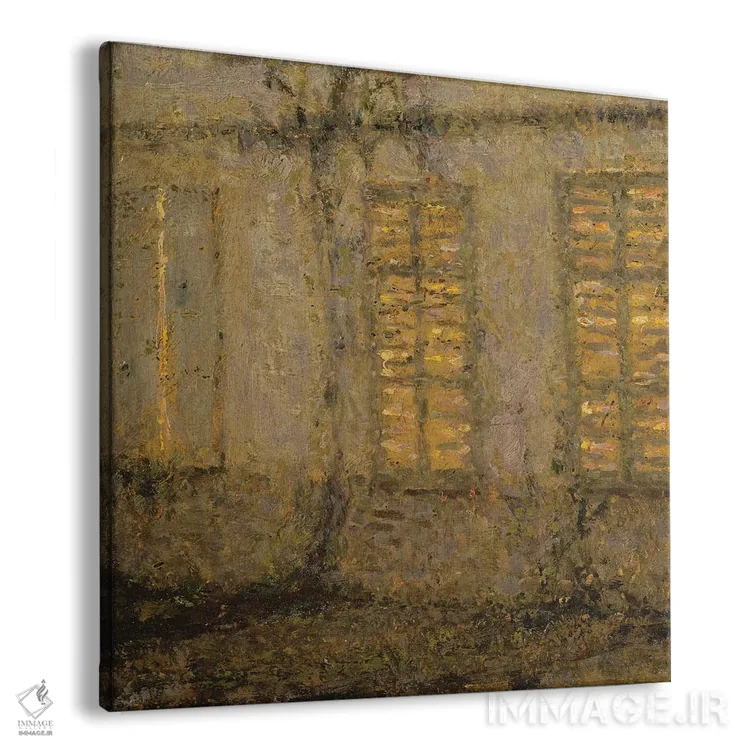 تابلو کرکرههای بسته در شب مهتابی، ژربروی، حدود ۱۹۳۲ اثر آنری اوژن اوگوستین لو سیدانر - نمای پرسپکتیو محصول