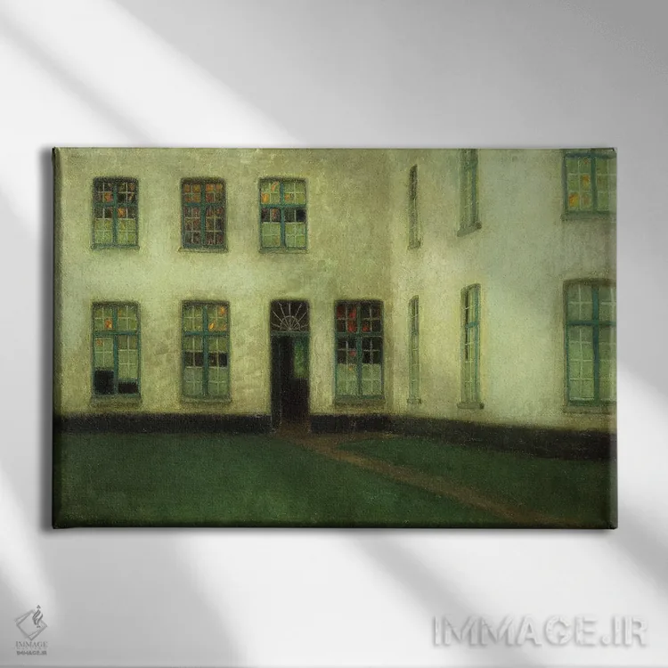 تابلو گوشه خانههای بگوین، ۱۸۹۸ اثر آنری اوژن اوگوستین لو سیدانر - نمای روبهرو روی دیوار