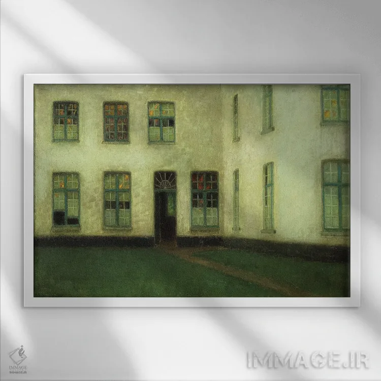 تابلو گوشه خانههای بگوین، ۱۸۹۸ اثر آنری اوژن اوگوستین لو سیدانر - نمای قابدار سفید