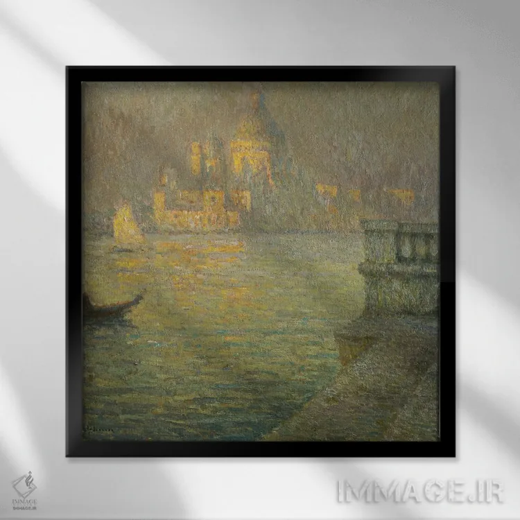 تابلو کلیسای لا سالوته، ونیز (ایتالیا) اثر آنری اوژن اوگوستین لو سیدانر - نمای قابدار مشکی