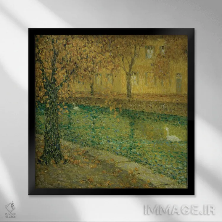 تابلو کانال انسی، ۱۹۳۶ (فرانسه) اثر آنری اوژن اوگوستین لو سیدانر - نمای قابدار مشکی