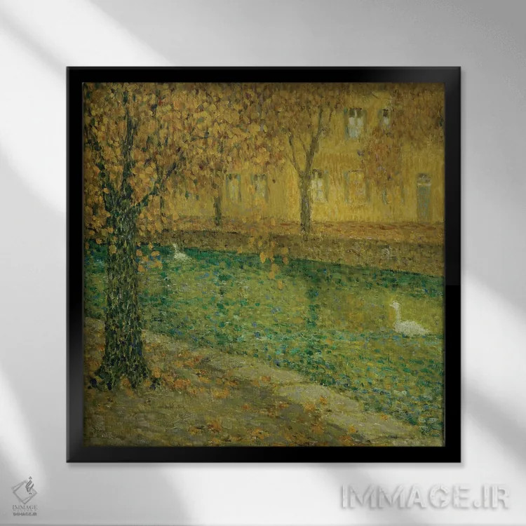 تابلو کانال انسی، ۱۹۳۶ (فرانسه) اثر آنری اوژن اوگوستین لو سیدانر - نمای قابدار مشکی