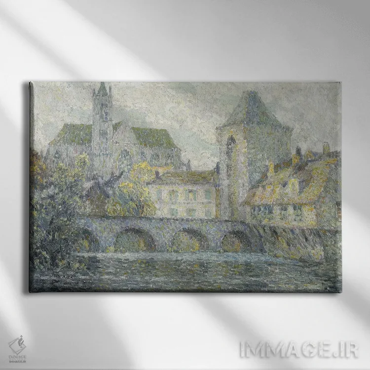 تابلو منظره مورِت، پل، ۱۹۱۸ (فرانسه) اثر آنری اوژن اوگوستین لو سیدانر - نمای روبهرو روی دیوار