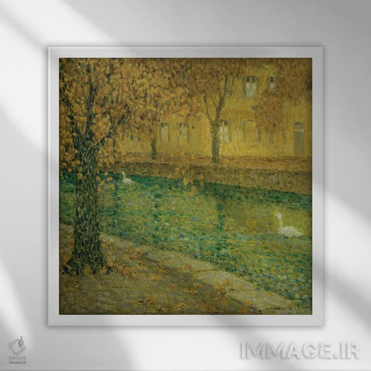 تابلو کانال انسی، ۱۹۳۶ (فرانسه) اثر آنری اوژن اوگوستین لو سیدانر - نمای قابدار سفید