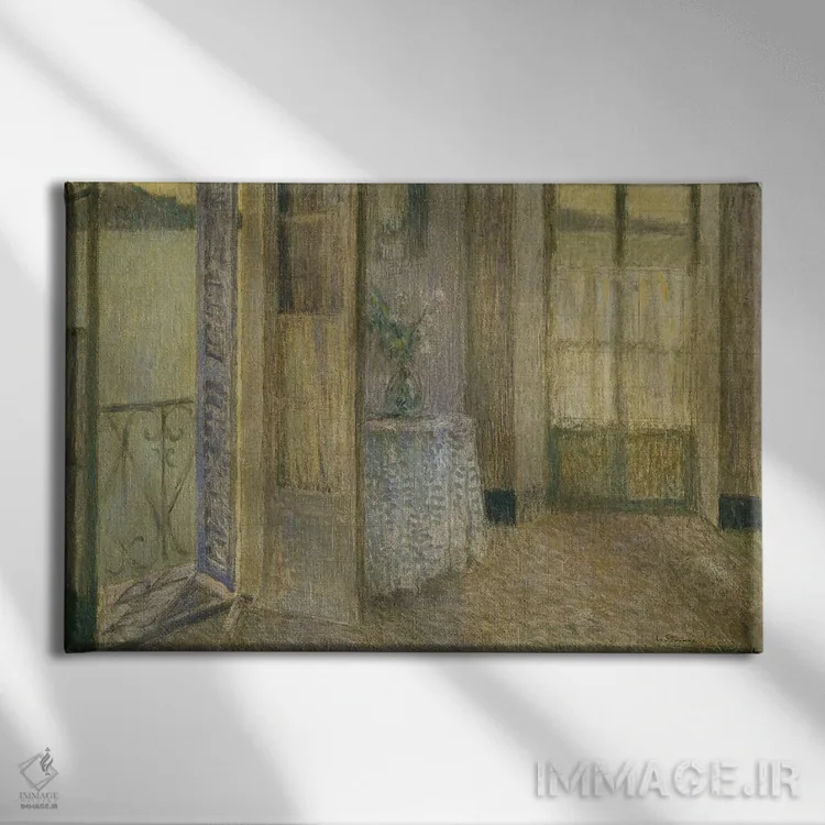 تابلو اتاق آبی، ویلفرانش سور مر (فرانسه) اثر آنری اوژن اوگوستین لو سیدانر - نمای روبهرو روی دیوار