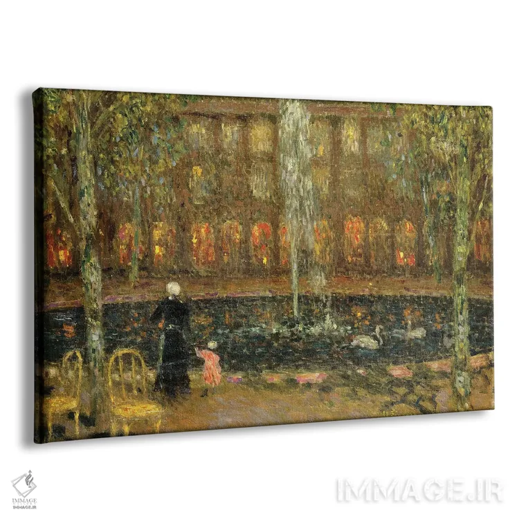 تابلو حوضچه در پالِهروآل (کاخ سلطنتی فرانسه) اثر آنری اوژن اوگوستین لو سیدانر - نمای پرسپکتیو محصول