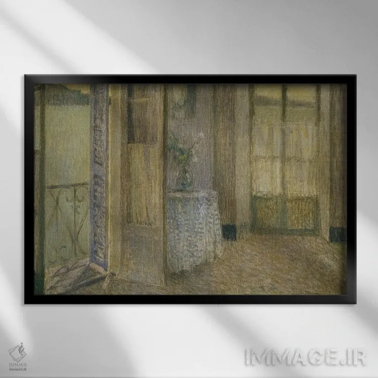 تابلو اتاق آبی، ویلفرانش سور مر (فرانسه) اثر آنری اوژن اوگوستین لو سیدانر - نمای قابدار مشکی