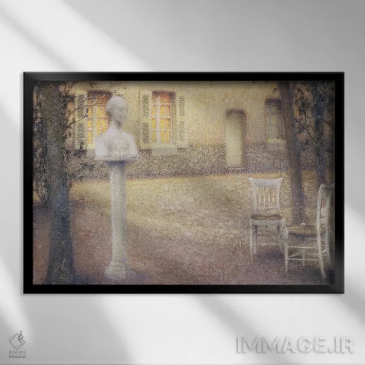 تابلو نیمتنه در باغ زمان گرگومیش اثر آنری اوژن اوگوستین لو سیدانر - نمای قابدار مشکی