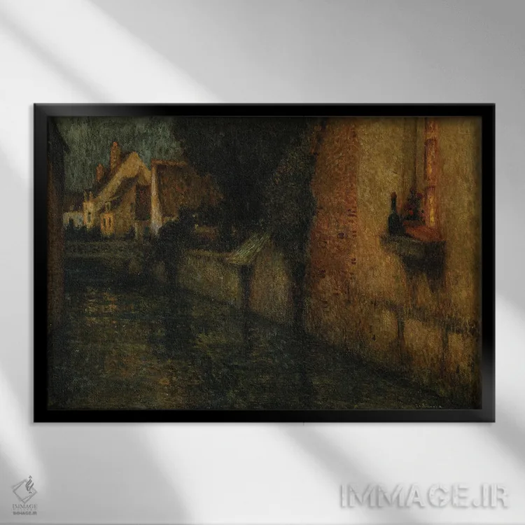تابلو پنجره، ژیزور، ۱۹۱۲ (فرانسه) اثر آنری اوژن اوگوستین لو سیدانر - نمای قابدار مشکی