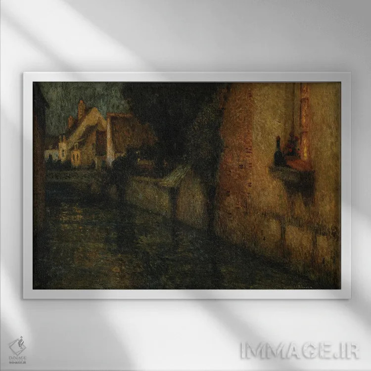 تابلو پنجره، ژیزور، ۱۹۱۲ (فرانسه) اثر آنری اوژن اوگوستین لو سیدانر - نمای قابدار سفید