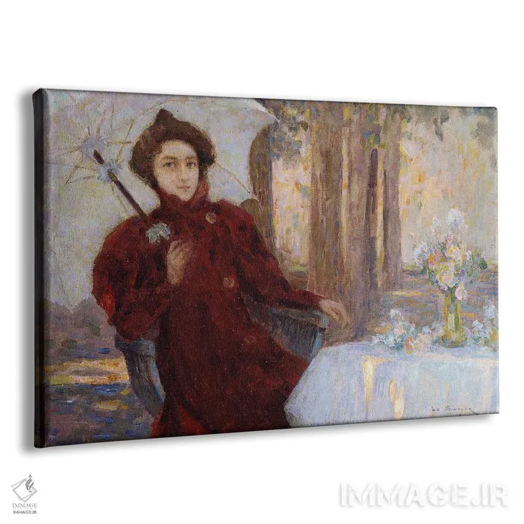 تابلو زن با چتر، ۱۸۹۶ اثر آنری اوژن اوگوستین لو سیدانر - نمای پرسپکتیو محصول
