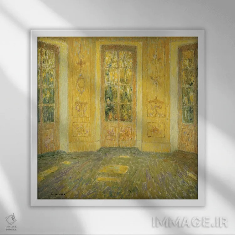 تابلو پنجرههای رو به پارک، ۱۹۳۸ اثر آنری اوژن اوگوستین لو سیدانر - نمای قابدار سفید