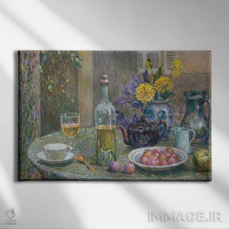 تابلو دالیای زرد، ۱۹۲۵ (گل) اثر آنری اوژن اوگوستین لو سیدانر - نمای روبهرو روی دیوار