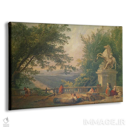 تابلو ویرانه تراس در پارک، حدود ۱۷۸۰ اثر هوبرت روبر - نمای پرسپکتیو محصول
