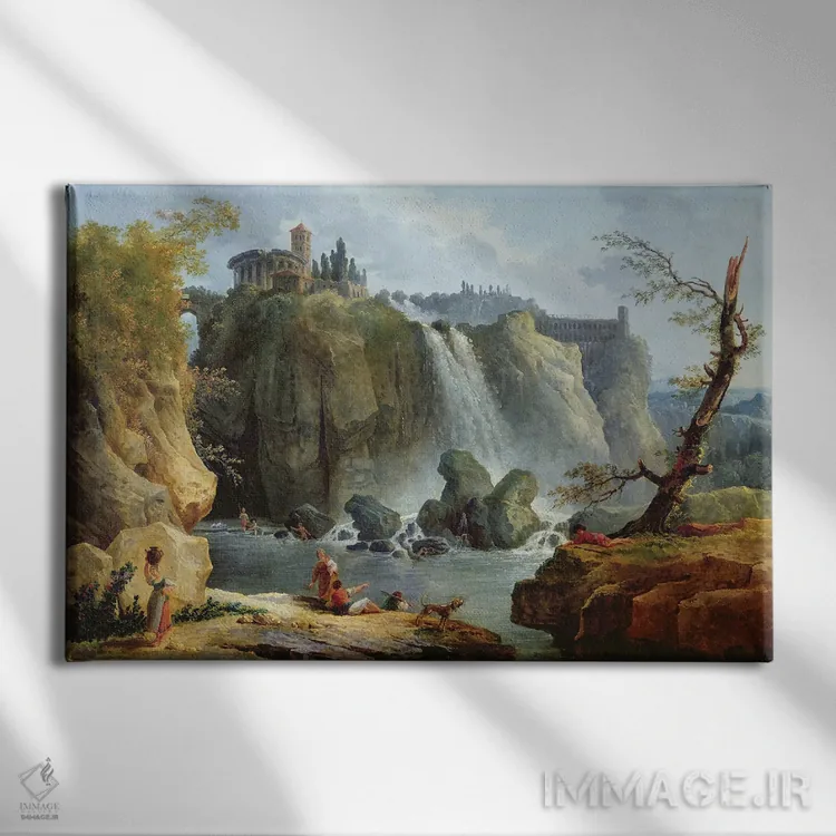 تابلو آبشار تیولی، ۱۷۶۸ (ایتالیا) اثر هوبرت روبر - نمای روبهرو روی دیوار
