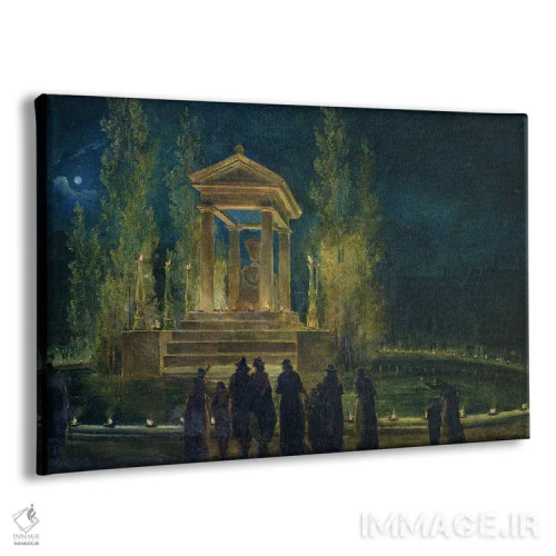 تابلو یادبود ژان ژاک روسو در باغ تویلری، پاریس، ۱۷۹۴ اثر هوبرت روبر - نمای پرسپکتیو محصول