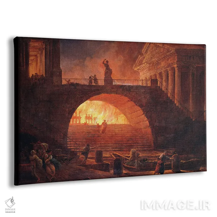 تابلو آتشسوزی رم، ۱۸ ژوئیه ۶۴ میلادی اثر هوبرت روبر - نمای پرسپکتیو محصول