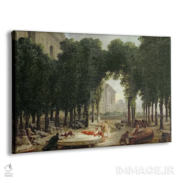 تابلو 1798,لوور و باغهای اینفانتا، ۱۷۹۸ اثر هوبرت روبر - نمای پرسپکتیو محصول