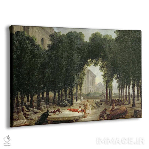 تابلو 1798,لوور و باغهای اینفانتا، ۱۷۹۸ اثر هوبرت روبر - نمای پرسپکتیو محصول