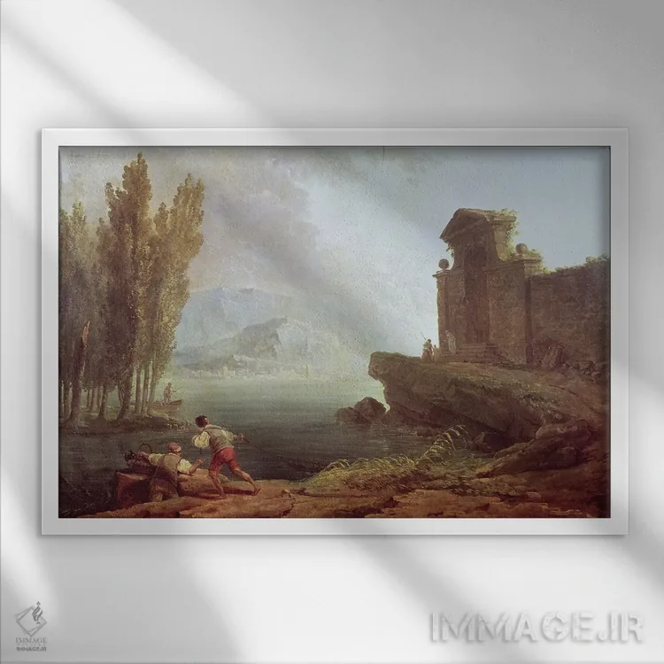 تابلو منظره اثر هوبرت روبر - نمای قابدار سفید