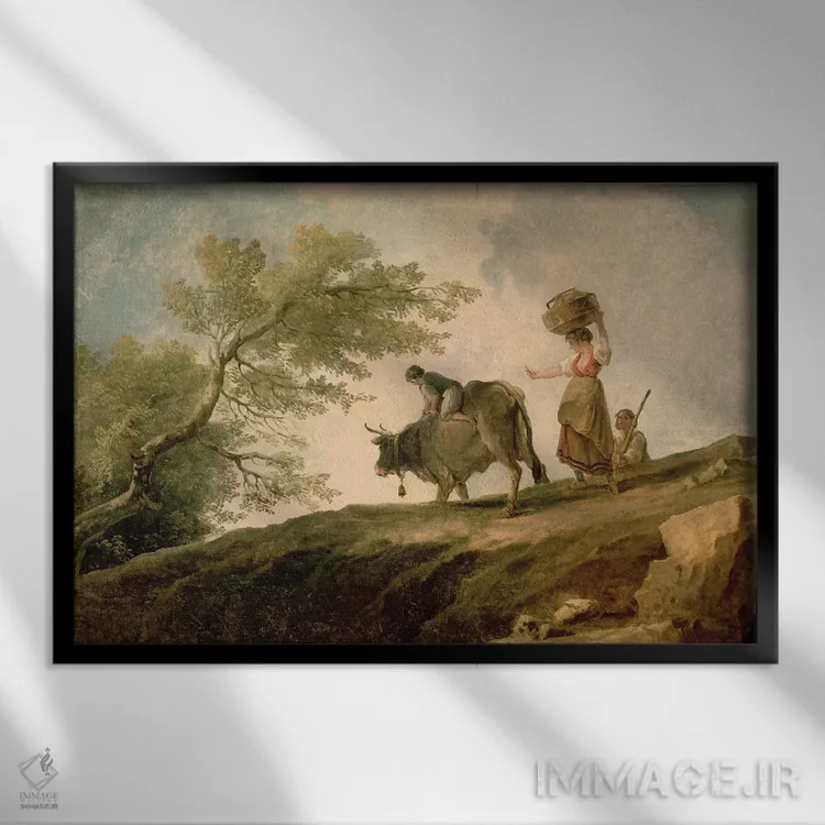 تابلو چراگاه اثر هوبرت روبر - نمای قابدار مشکی