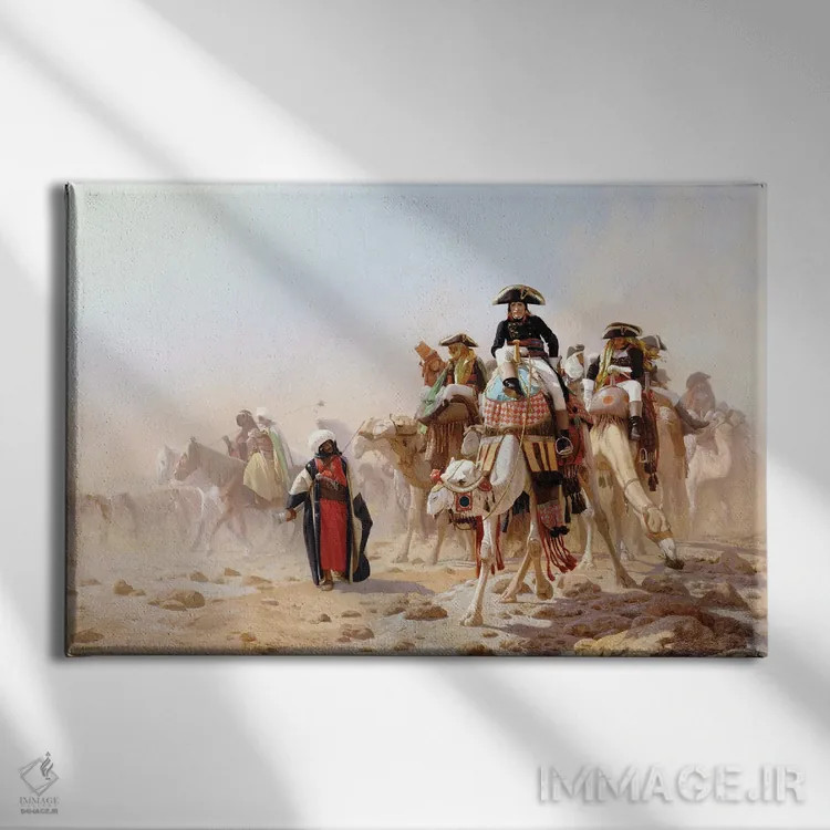 تابلو ناپلئون و ستاد فرماندهی او اثر ژان لئون ژروم (نقاش فرانسوی) - نمای روبهرو روی دیوار