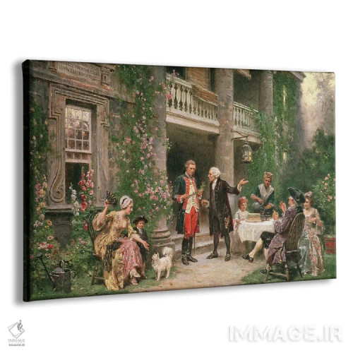 تابلو بازدید جورج واشنگتن از باغ بارترام در ۱۷۸۷ اثر ژان لئون ژروم فریس - نمای پرسپکتیو محصول