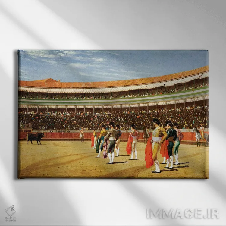 تابلو ورود گاو اثر ژان لئون ژروم (نقاش فرانسوی) - نمای روبهرو روی دیوار