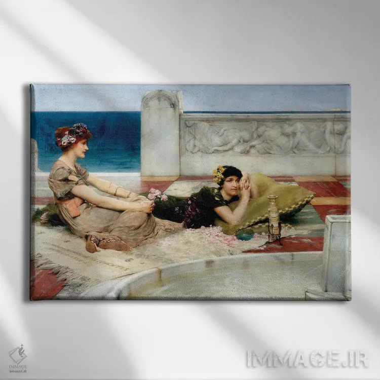 تابلو C.1891,عشق در بیخیالی، حدود ۱۸۹۱ اثر سر لاورنس آلما-تادما (نقاش منزازی انگلیسی) - نمای روبهرو روی دیوار