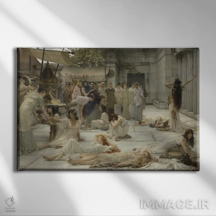 تابلو 1887,زنان آمفیسا، ۱۸۸۷ اثر سر لاورنس آلما-تادما (نقاش منزازی انگلیسی) - نمای روبهرو روی دیوار