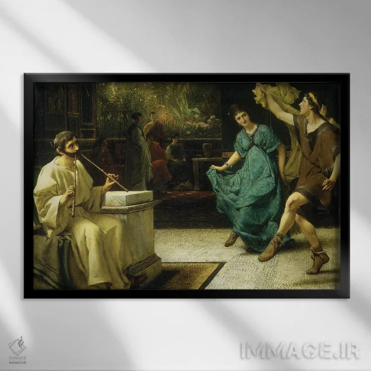 تابلو ورودی یک تئاتر رمانی (معماری) اثر سر لاورنس آلما-تادما (نقاش منزازی انگلیسی) - نمای قابدار مشکی