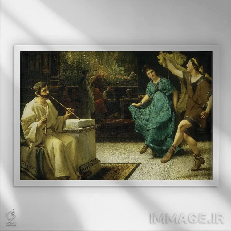 تابلو ورودی یک تئاتر رمانی (معماری) اثر سر لاورنس آلما-تادما (نقاش منزازی انگلیسی) - نمای قابدار سفید