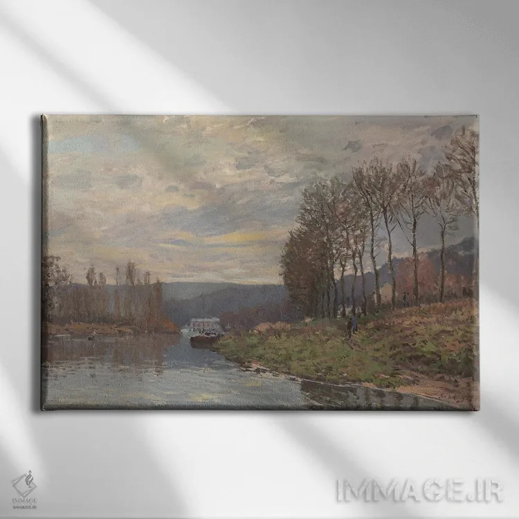 تابلو 1873,سن (رودخانه) ? بوژیوال، ۱۸۷۳ اثر آلفرد سیسلی (نقاش امپرسیونیست انگلیسی-فرانسوی) - نمای روبهرو روی دیوار