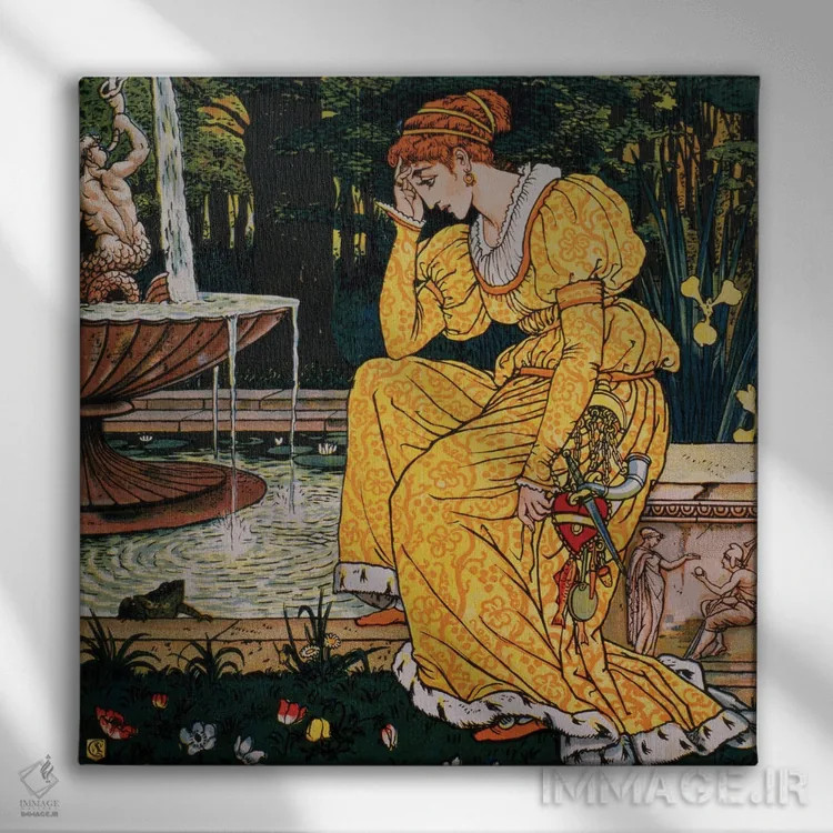 تابلو شاهزاده قورباغه و دختر اثر والتر کرین - نمای روبهرو روی دیوار