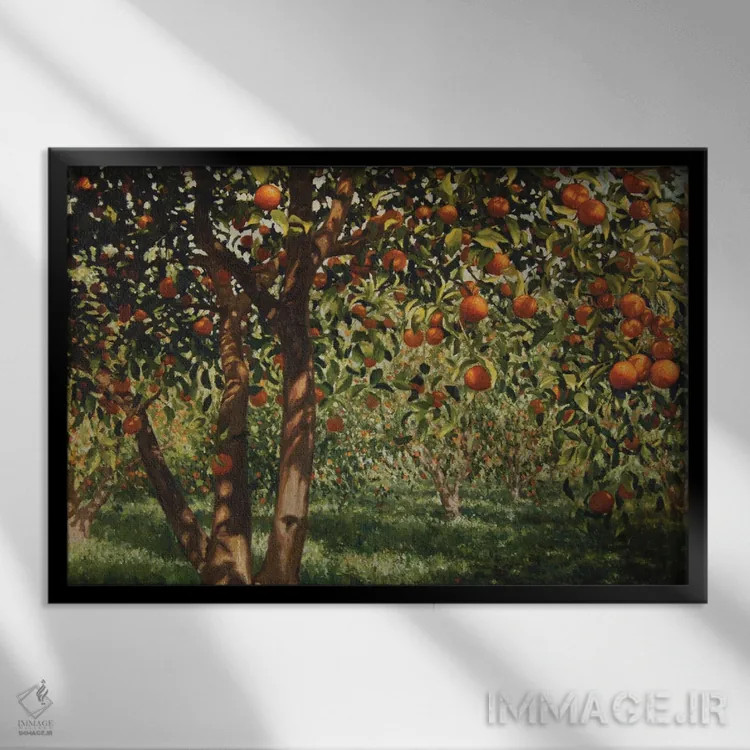 تابلو 2012,سکوت زیر درختان پرتقال ۲، ۲۰۱۲ اثر انگوس همپل - نمای قابدار مشکی