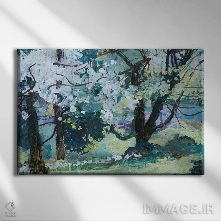 تابلو Paxton, 2021,درختان شکوفه، پَکستون، ۲۰۲۱ اثر آن اورام - نمای روبهرو روی دیوار