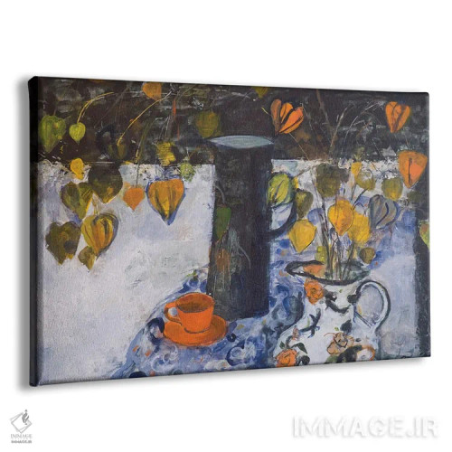 تابلو چراغهای چینی در کوزه مشکی اثر آن اورام - نمای پرسپکتیو محصول