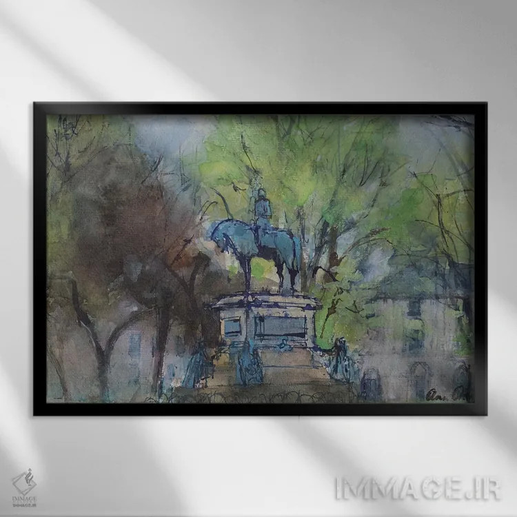 تابلو Edinburgh,میدان شارلوت، اباوربرا اثر آن اورام - نمای قابدار مشکی