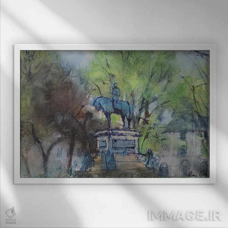 تابلو Edinburgh,میدان شارلوت، اباوربرا اثر آن اورام - نمای قابدار سفید